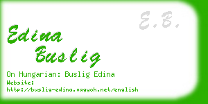 edina buslig business card